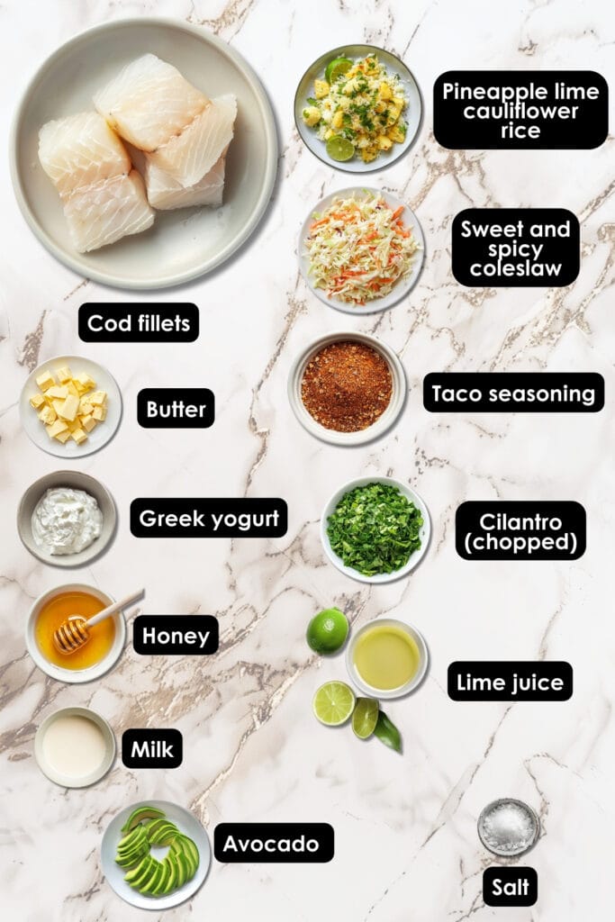 Forget Taco Tuesdays, These Low-Carb Fish Taco Bowls Will Make Every Day a Fiesta - Fish Taco Bowls Ingredients