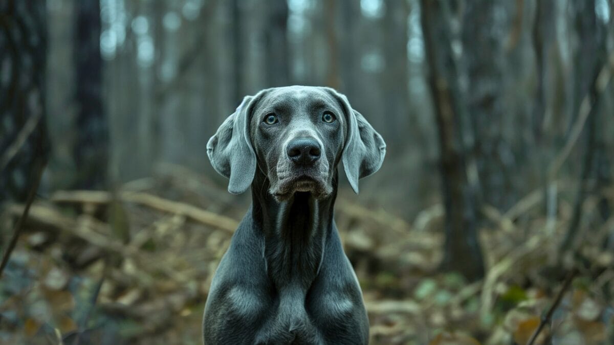 The Weimaraner's Rise to Fame: 10 Facts Behind the 2024 Crufts Victor - Realistic shot Weimaraner as a gray ghost mj