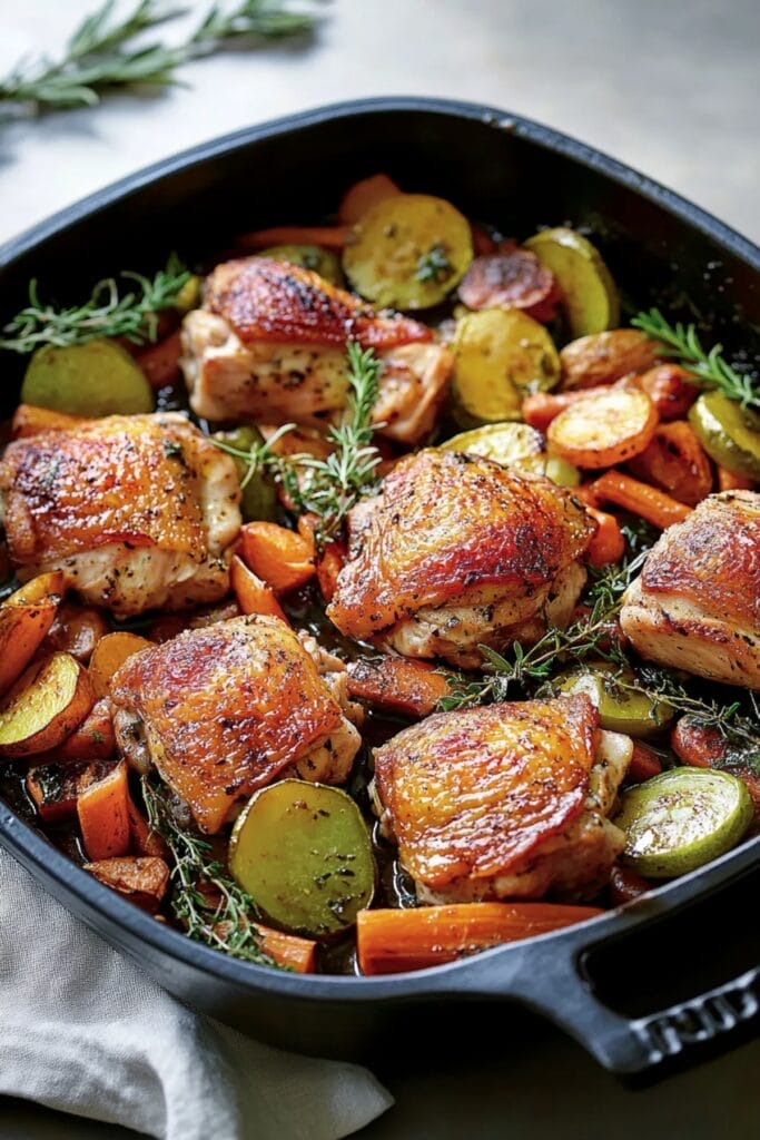 This Slow Cooker Chicken Thighs Recipe is a Healthy Comfort Dish - Slow Cooker Chicken Thighs Vegetables pin
