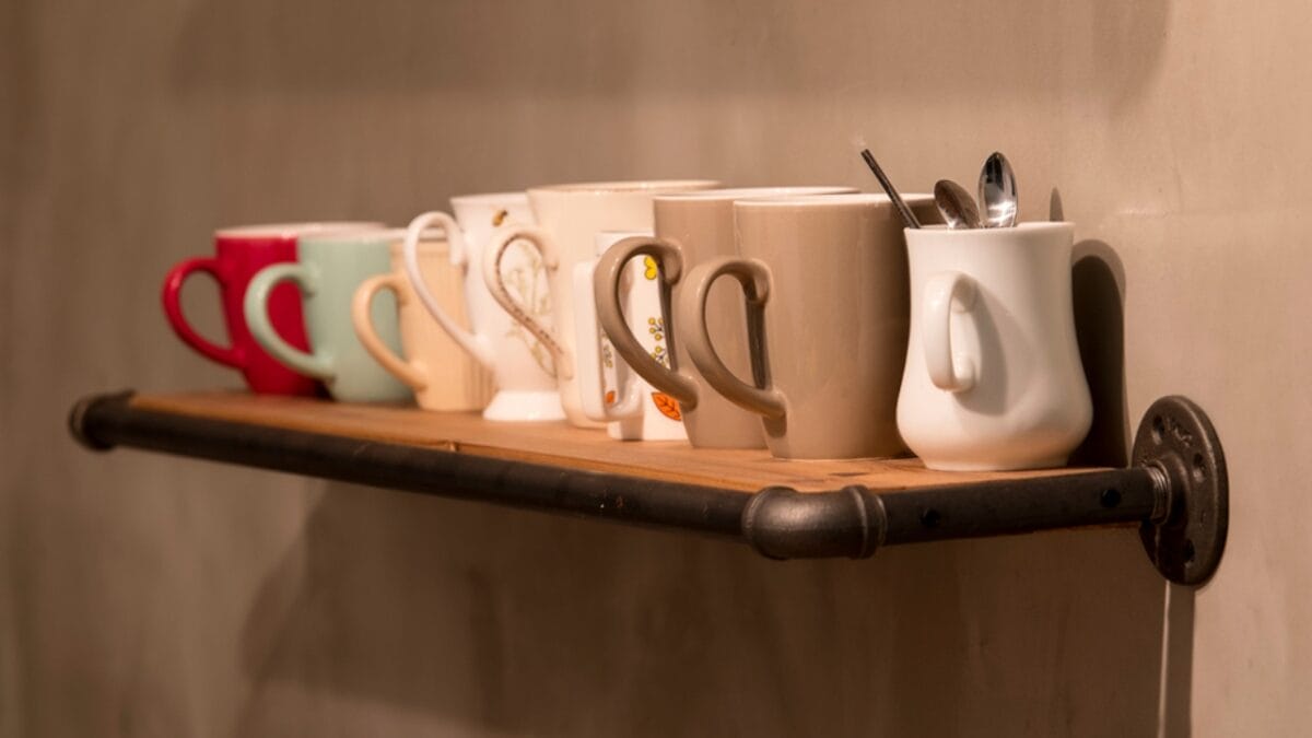 Maximize Your Kitchen Space: 4 Creative Ways to Display Coffee Mugs - mugs on shelf ss1871133814