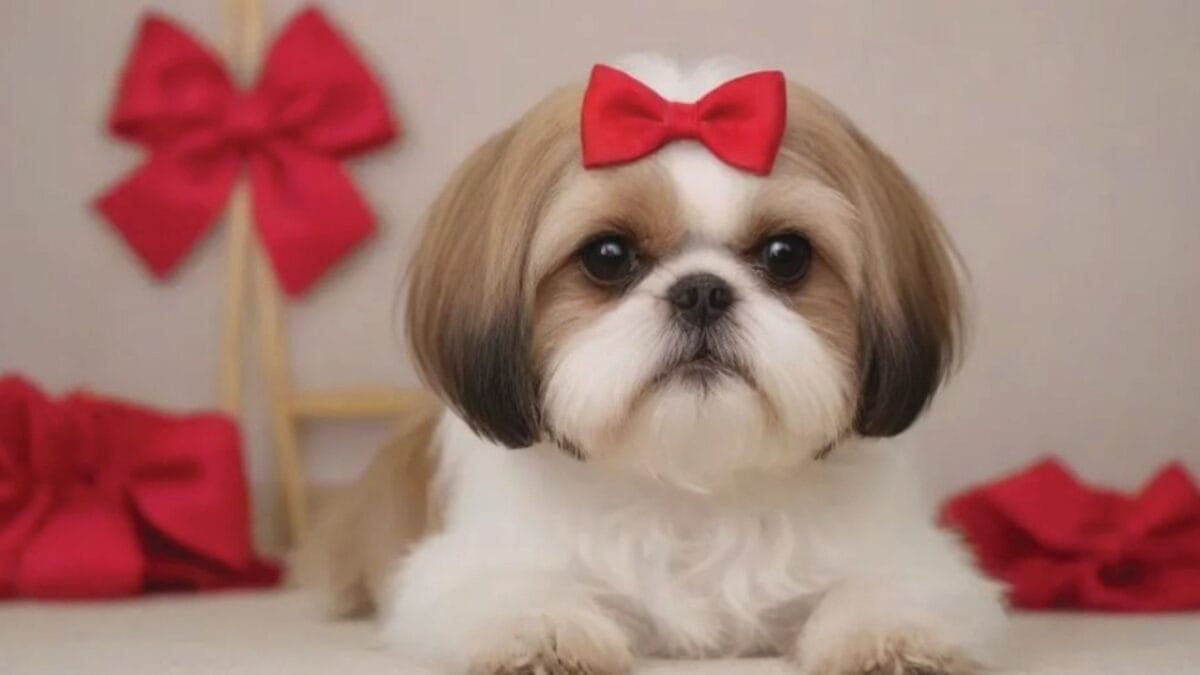 18 Dog Breeds Perfect for Older Adults Looking for a Furry Friend - shih tzu dog wearing bow ss2423155923