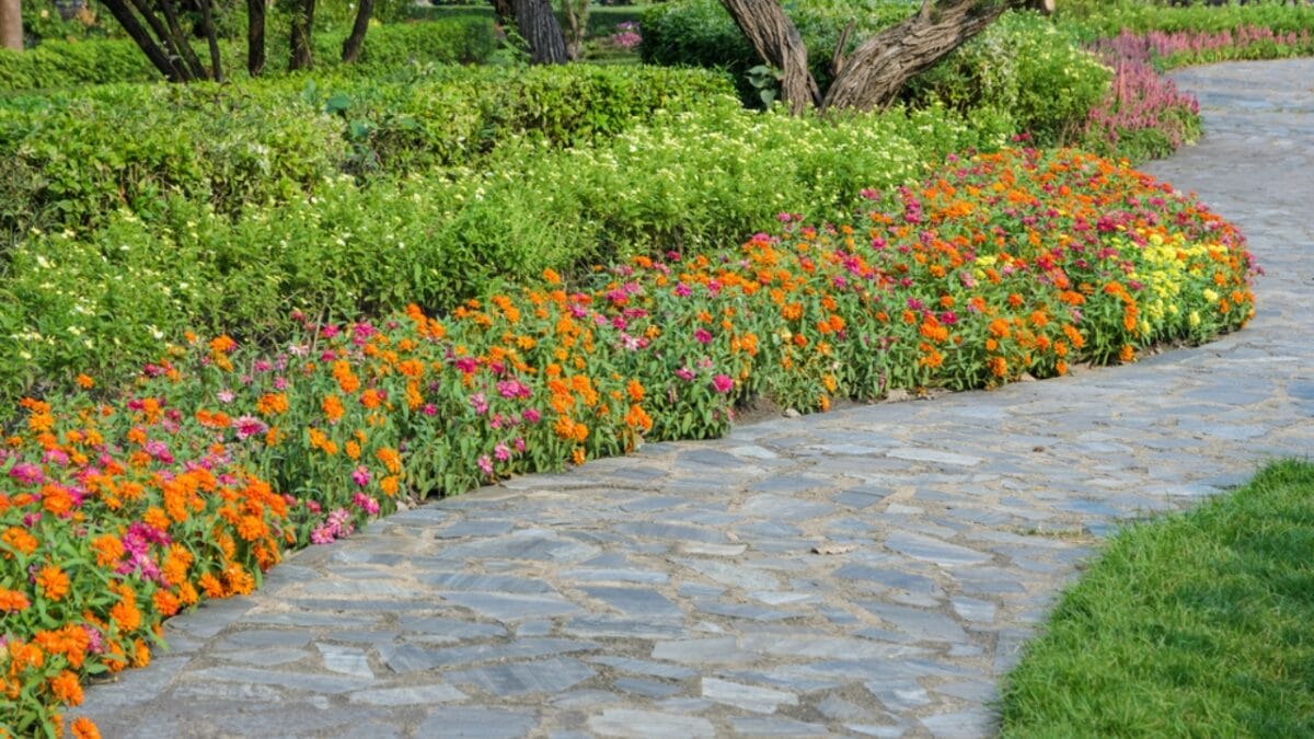 14 Easy & Creative DIY Ideas for a Beautiful Yard - walkway edging garden dp154484678