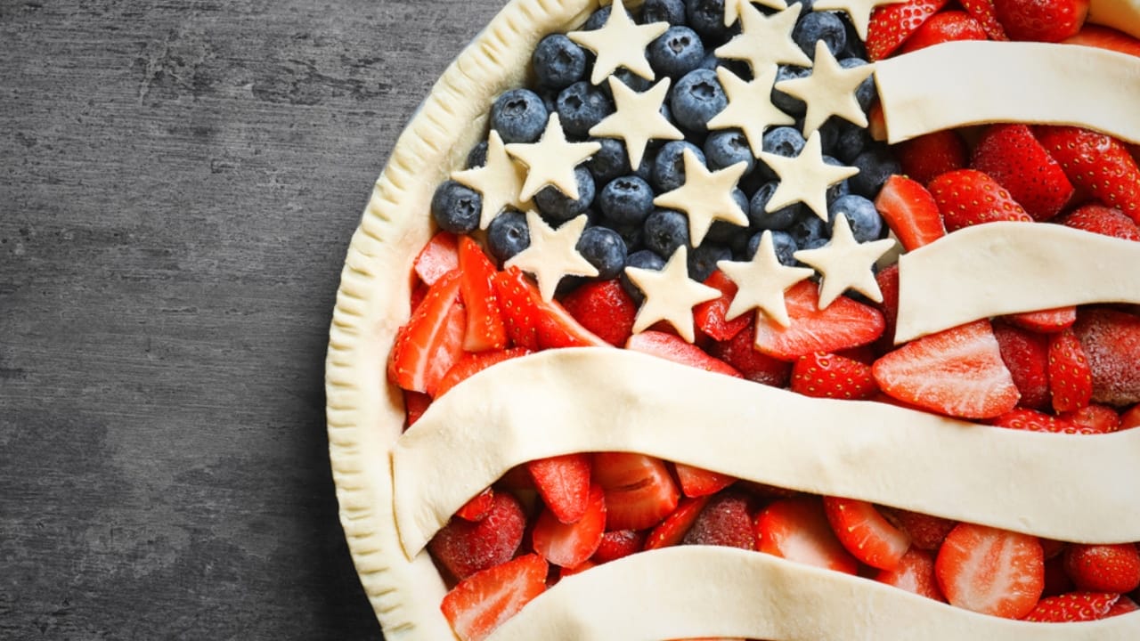 The Perfect Pie for Every State: A Slice of American Flavor - American flag pie ss1058877698