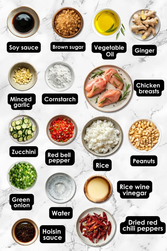 Kung Pao Chicken Simplified with a Slow Cooker Recipe - Kung Pao Chicken ingredients