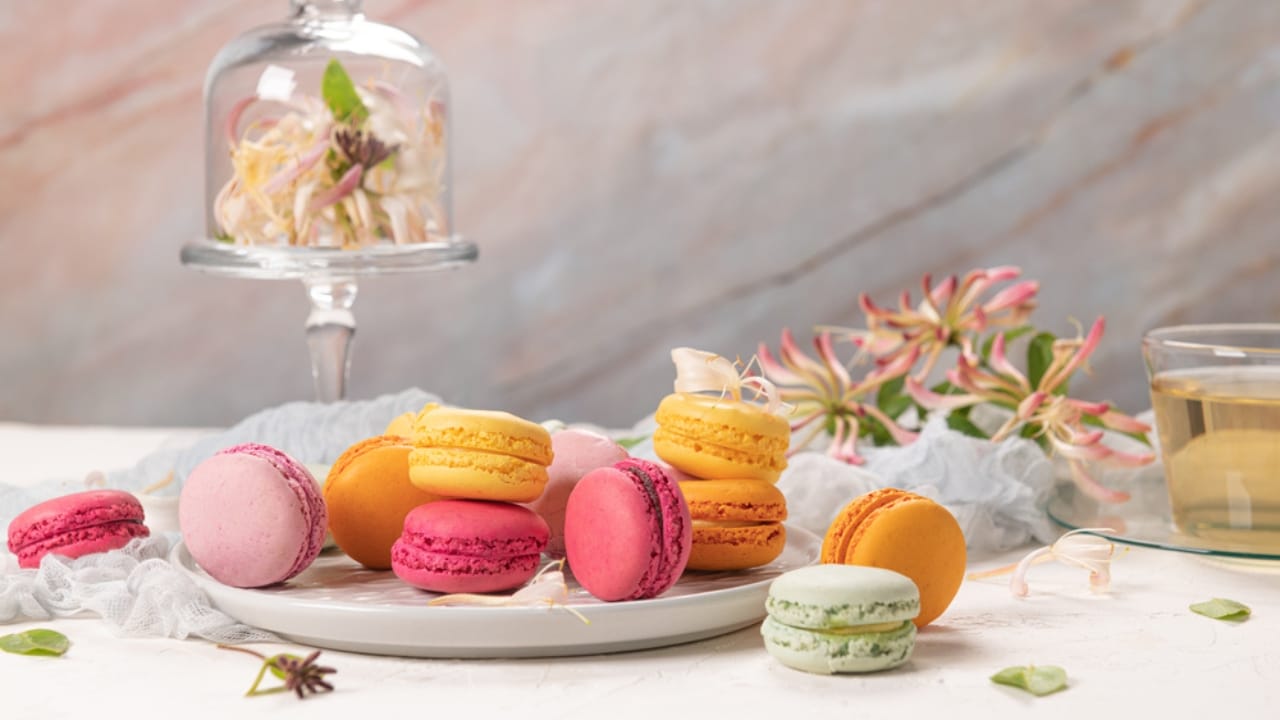 The Power of Honeysuckle: Exploring Its Edible & Medicinal Potential - Macaroons with honeysuckle flowers ss1795250908