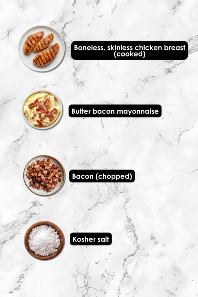 Quick Carnivore Chicken Salad Recipe with Bacon & Mayo - Bacon Chicken Salad Ingredients