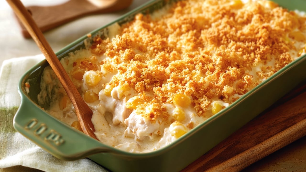 This Creamy Chicken Casserole Recipe Is Pure Carnivore Bliss - Creamy Chicken Casserole With Crunchy Pork Panko Toppings