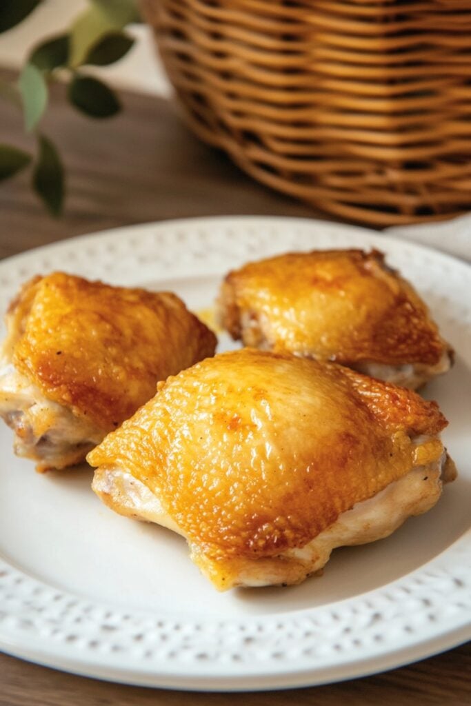 Struggling with Meal Ideas? Here's 76 Easy & Delicious Carnivore Recipes - Crispy Chicken Thighs Pin