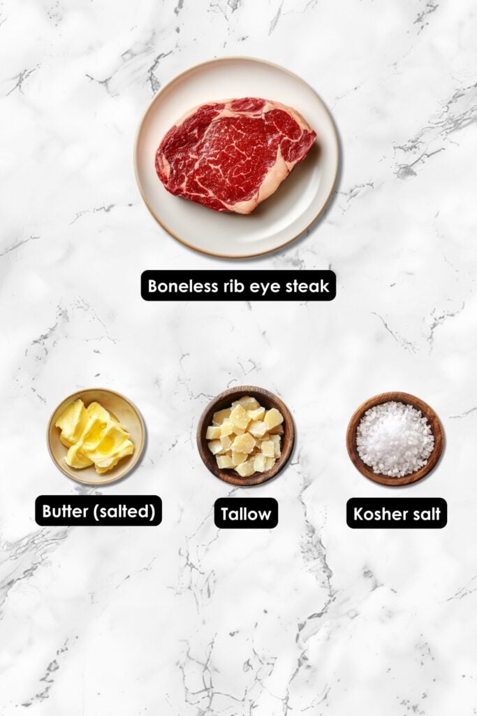 Perfect Pan-Seared Rib Eye Recipe for the Carnivore Diet - Pan Seared Rib Eye Ingredients
