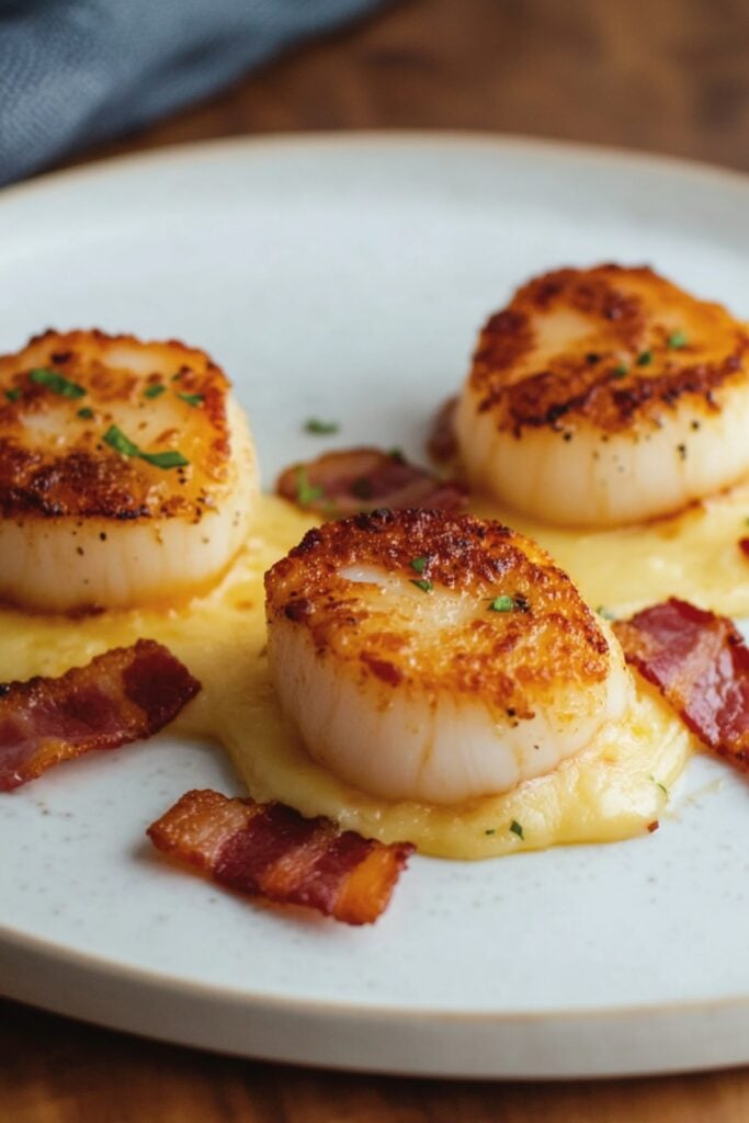 Struggling with Meal Ideas? Here's 76 Easy & Delicious Carnivore Recipes - Pan Seared Scallops Pin