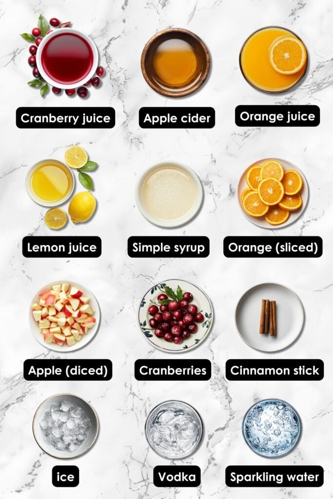 Festive Thanksgiving Punch for All Ages (Mocktail or Cocktail) - Thanksgiving Punch Ingredients