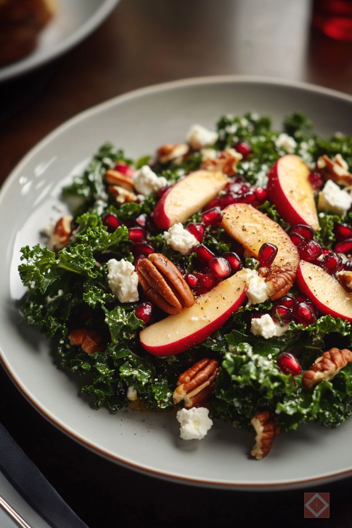 You’re One Maple-Dijon Dressing Away from Loving Kale Salad - Apple Pomegranate Kale Salad pin 1 midia 1