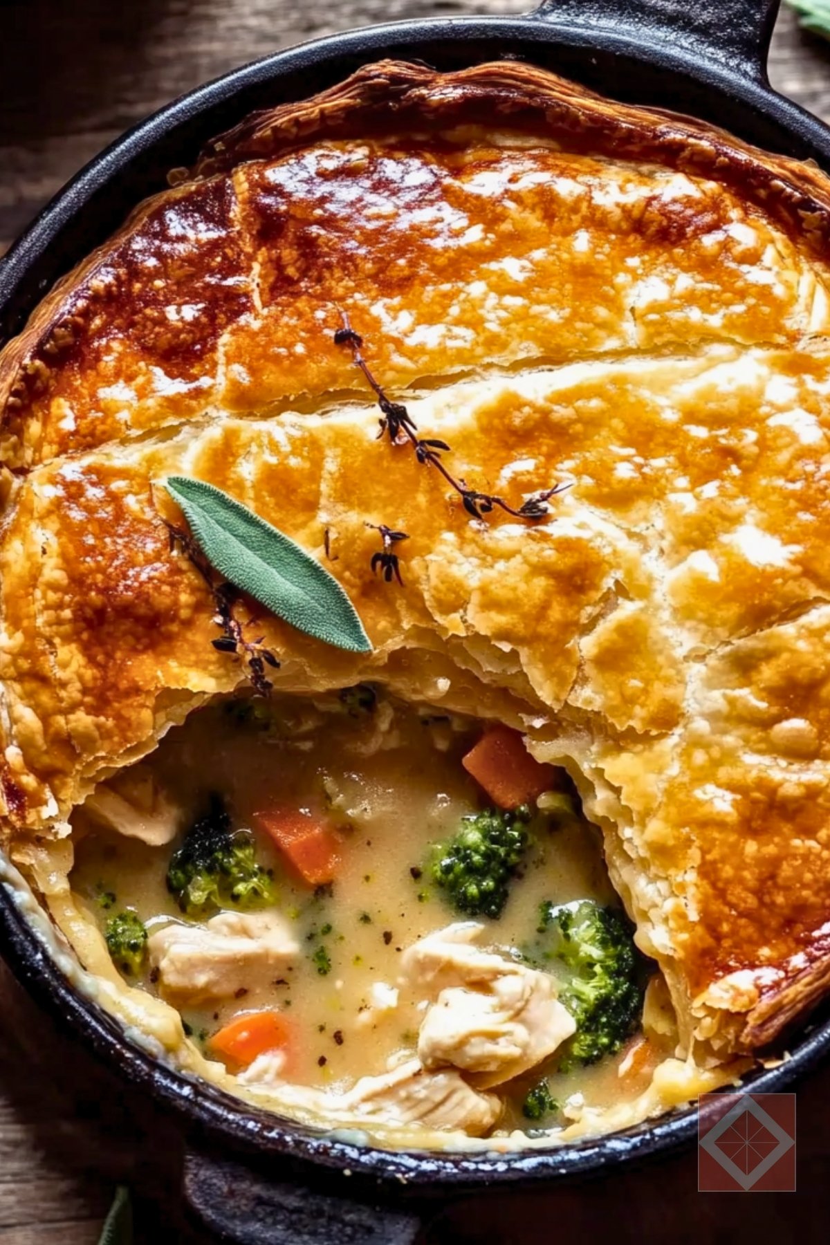 How to Make the Perfect Sage-Butter Chicken Pot Pie - Browned Sage Butter Chicken pin 2 midia