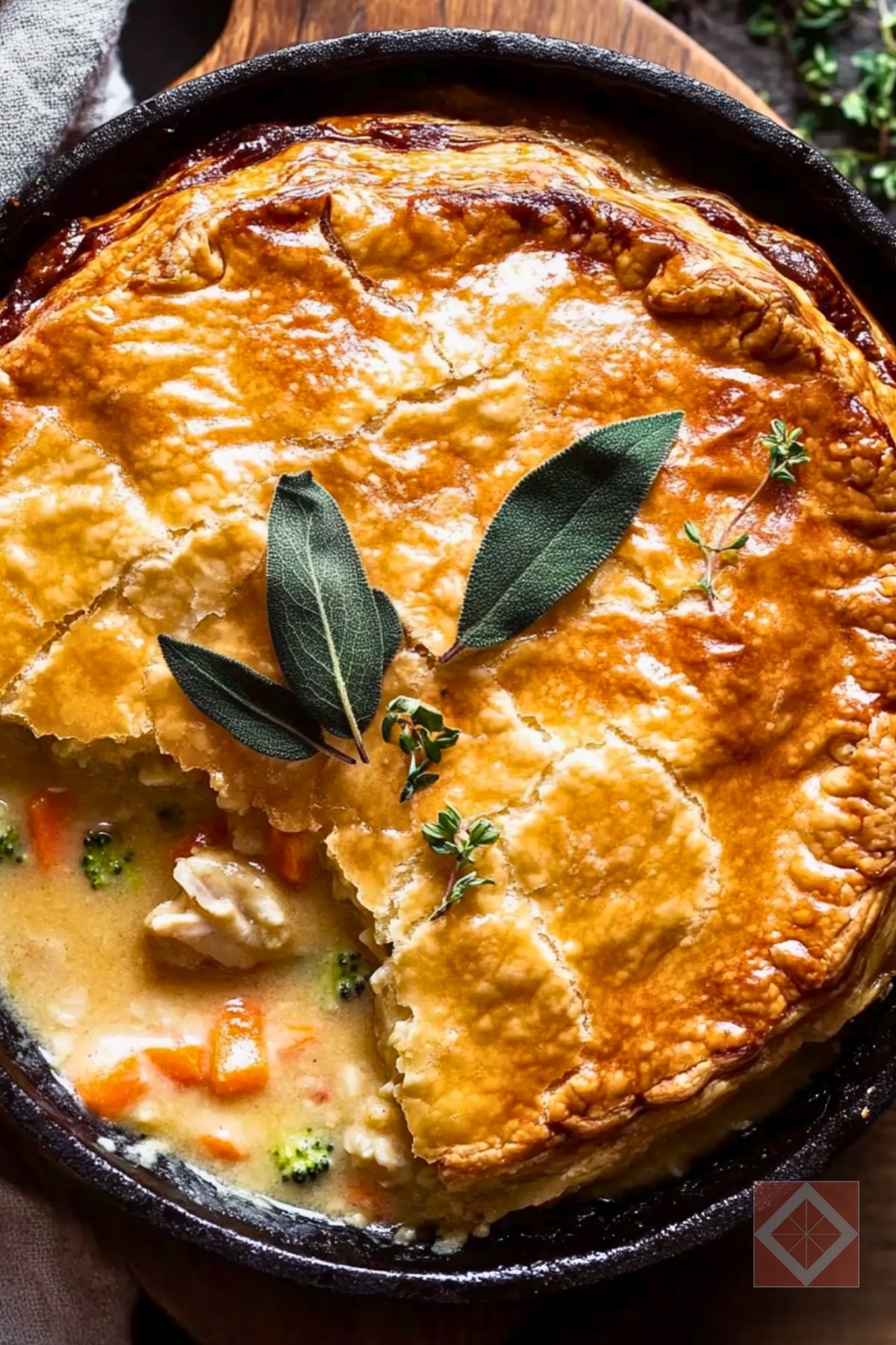 How to Make the Perfect Sage-Butter Chicken Pot Pie - Browned Sage Butter Chicken pin 3 midia