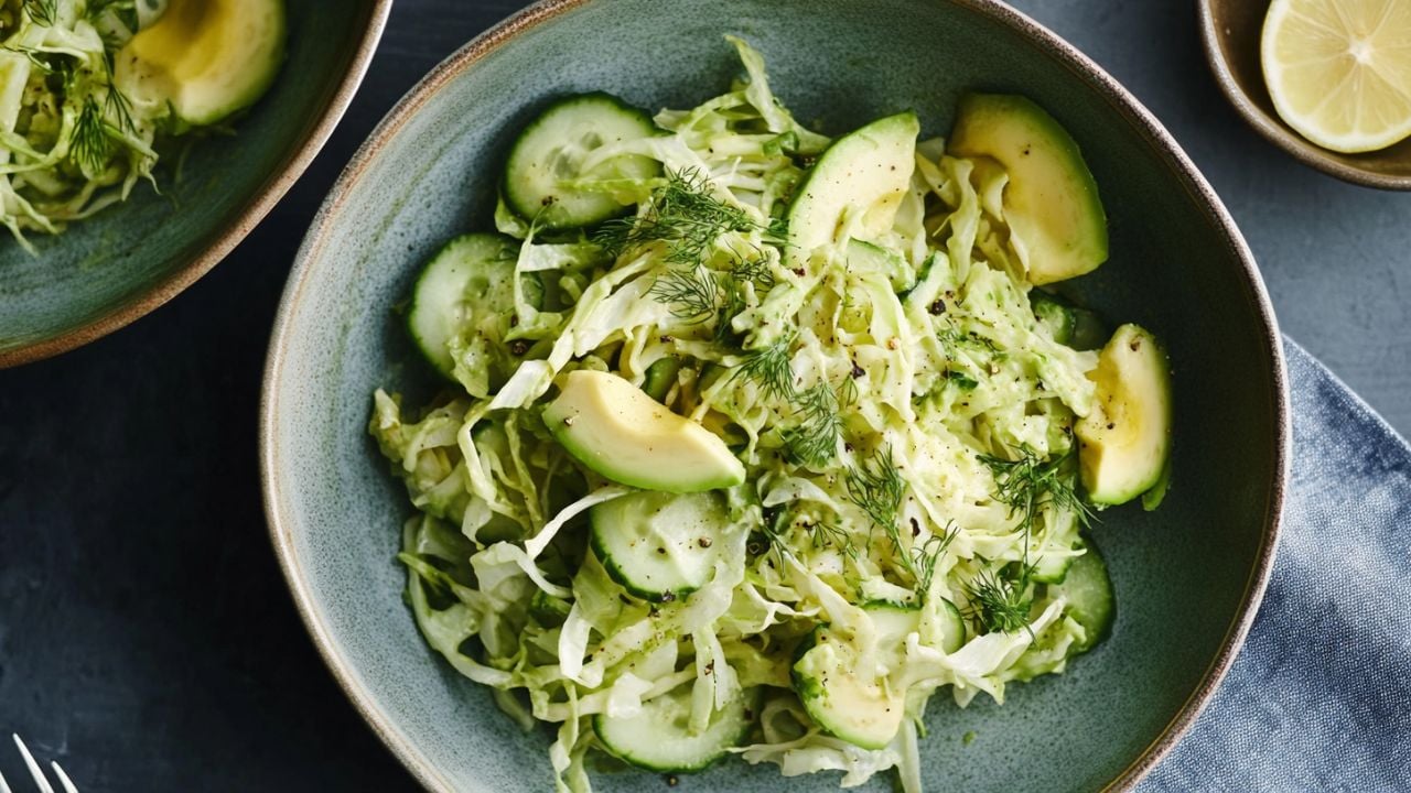 Got 10 Minutes? This Cabbage Avocado Salad Will Save Dinner - Cabbage Avocado Salad midia