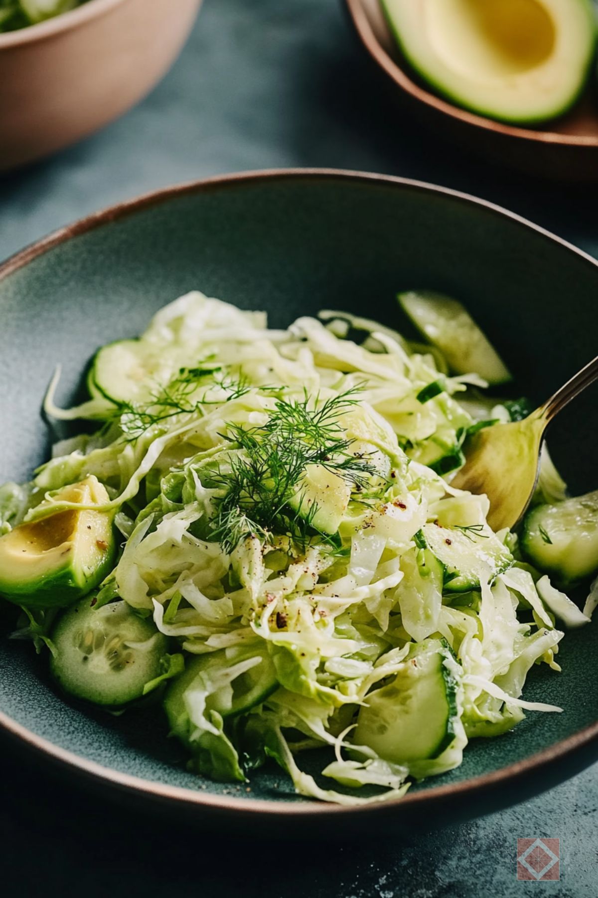 9 Salad Recipes So Good You'll Forget You're Eating Healthy - Cabbage Avocado Salad pin 1 midia