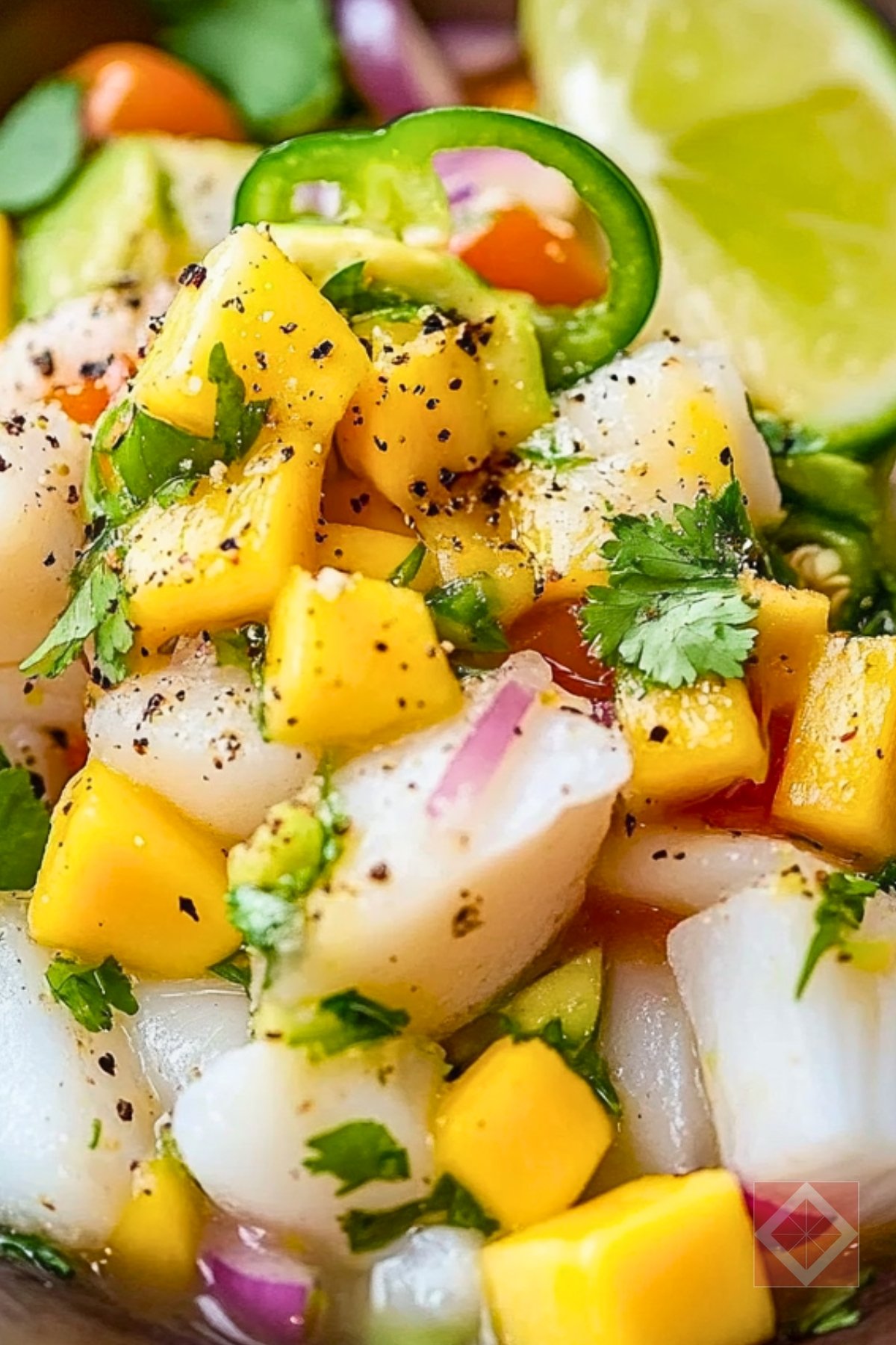 13 Anti-Inflammatory Snack & Appetizer Recipes That Heal & Delight - Ceviche with Mango and Jalapenos pin 2 midia 1