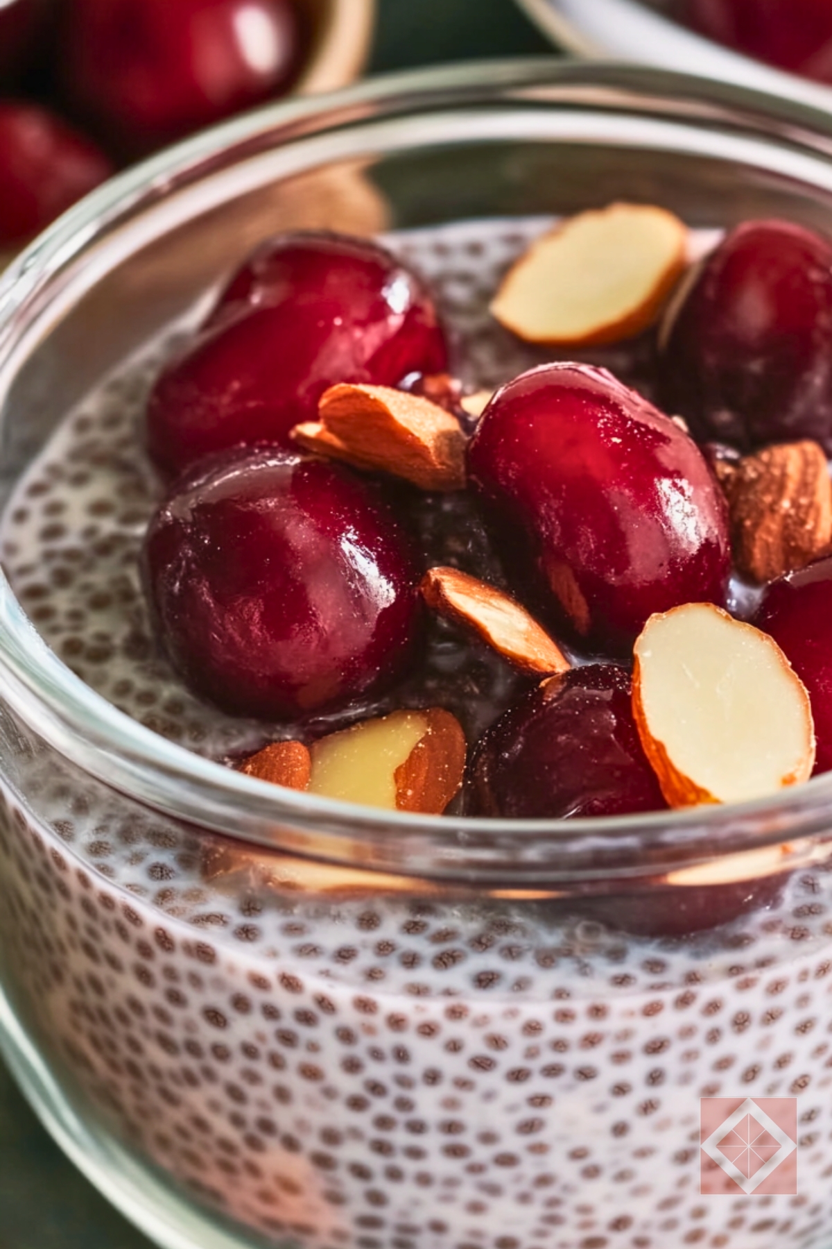 How to Make Cherry Almond Chia Pudding in Minutes - Cherry Almond Chia Pudding pin 1 midia