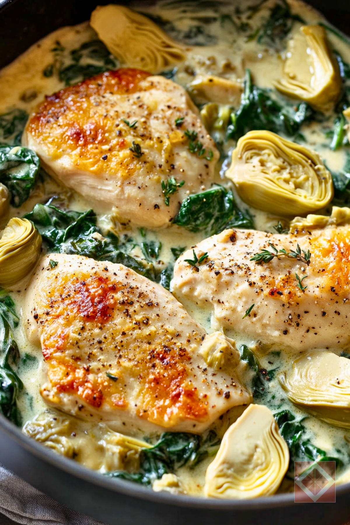 Easy Chicken, Spinach & Artichoke One-Pot Recipe Without the Mess - Chicken Spinach and Artichoke One Pot pin 1 midia