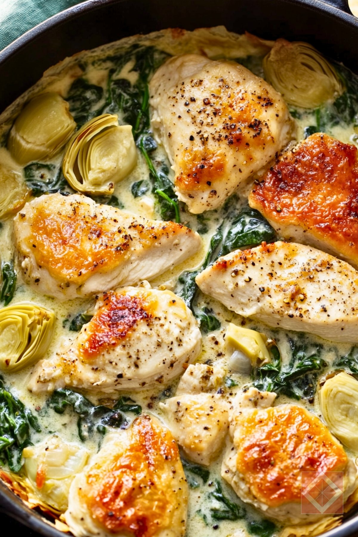 Easy Chicken, Spinach & Artichoke One-Pot Recipe Without the Mess - Chicken Spinach and Artichoke One Pot pin 2 midia