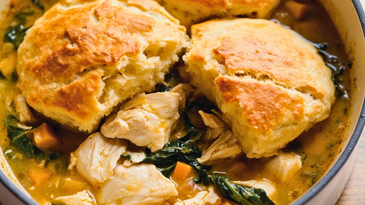 Simple Chicken Stew with Cheddar Biscuits Meal One-Pot Recipe Meal - Chicken Stew with Cheddar Biscuits midia