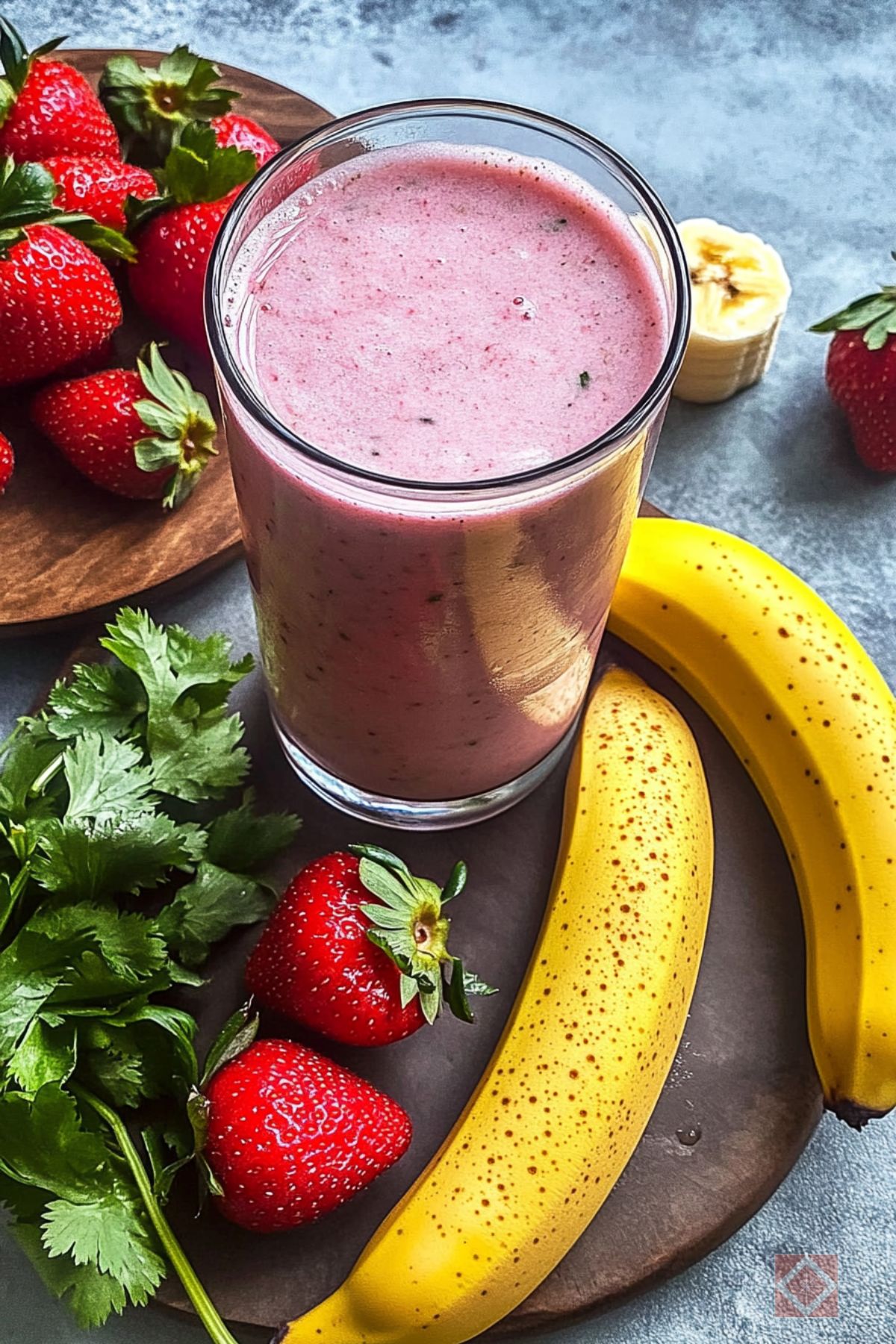 Easy Cilantro Strawberry Banana Juicing Recipe For a Morning Boost - Cilantro Strawberry Banana Juice pin 2 midia