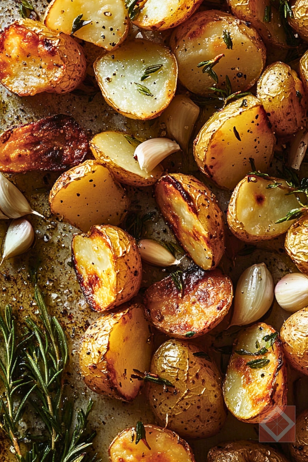 Easy Garlic & Rosemary Roasted Potatoes to Try Now - Crispy Roasted Potatoes with Garlic and Rosemary pin 1 midia