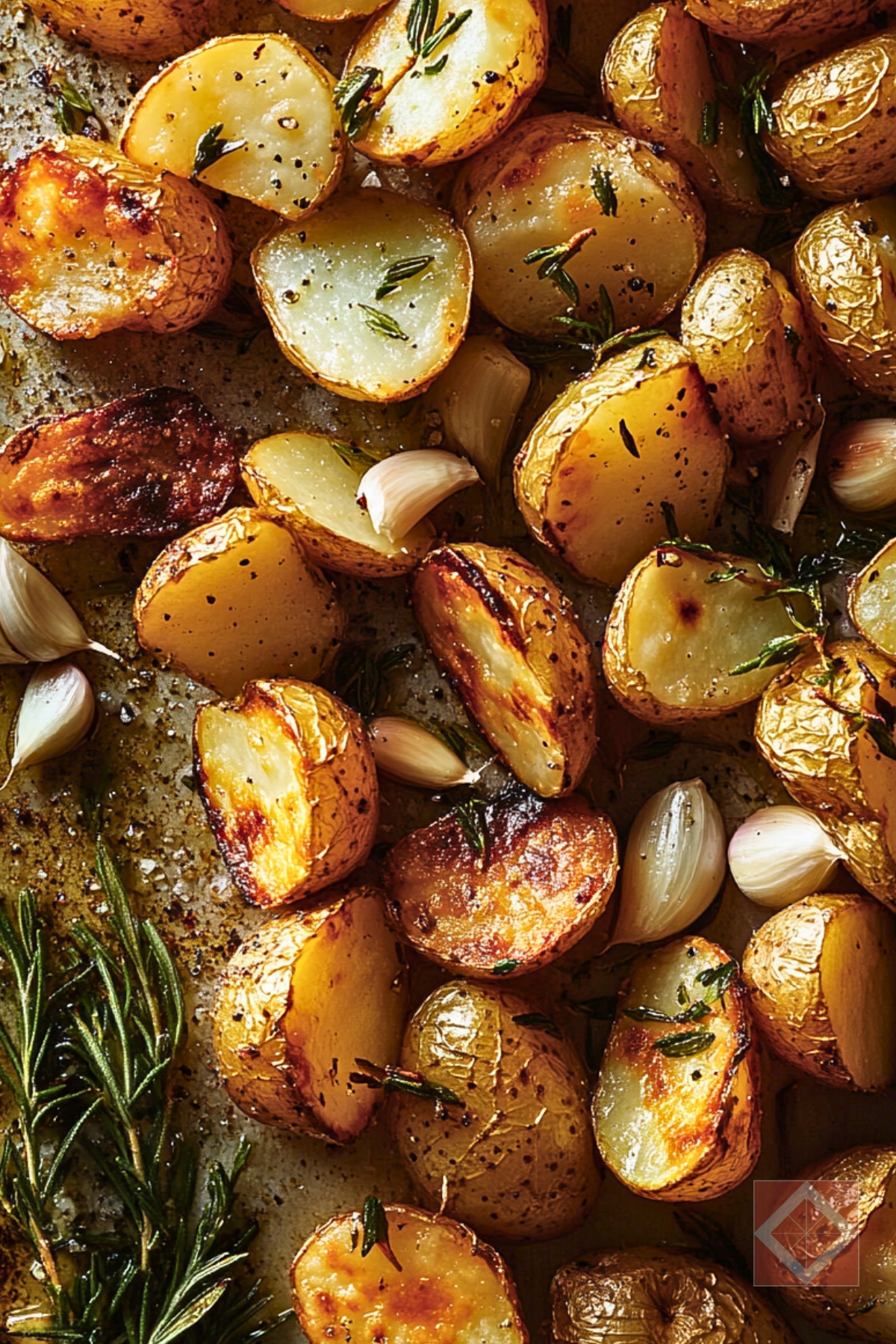 Easy Garlic & Rosemary Roasted Potatoes to Try Now - Crispy Roasted Potatoes with Garlic and Rosemary pin 2 midia