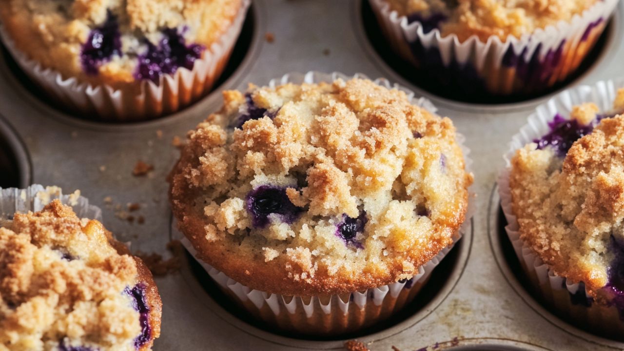 Crumbly Blueberry Muffins That Melt in Your Mouth - Crumbly Blueberry Muffins midia