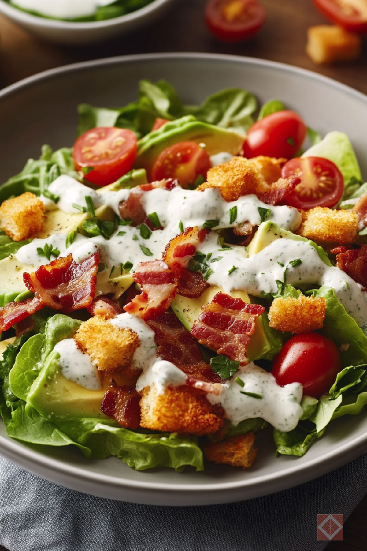 Easy BLT Salad with Homemade Creamy Ranch Dressing - Easy BLT Salad pin 2 midia