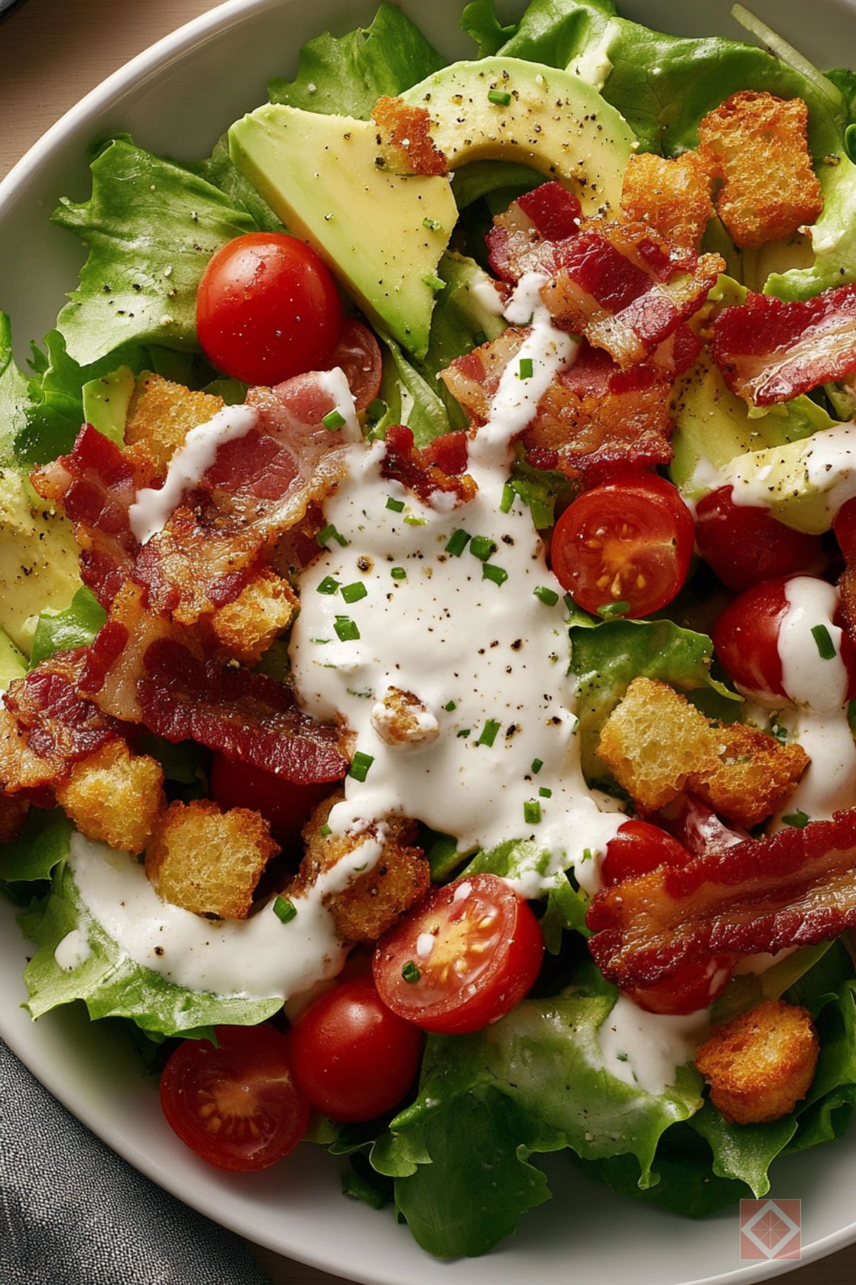 Easy BLT Salad with Homemade Creamy Ranch Dressing - Easy BLT Salad pin 3 midia