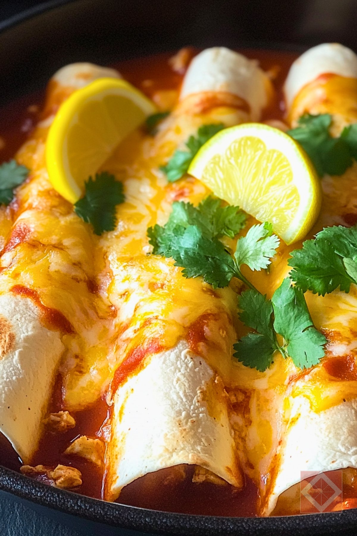 Easy Chicken Enchiladas for Two One-Pot Recipe for Date Night - Easy Chicken Enchiladas pin 1 midia