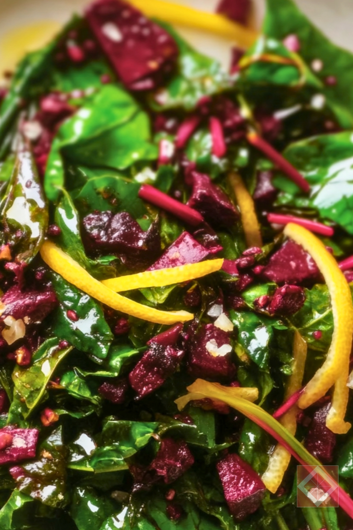 Make the Most of Beet Greens with This Easy Sauté - Garlic Sauteed Beet Greens pin 1 midia