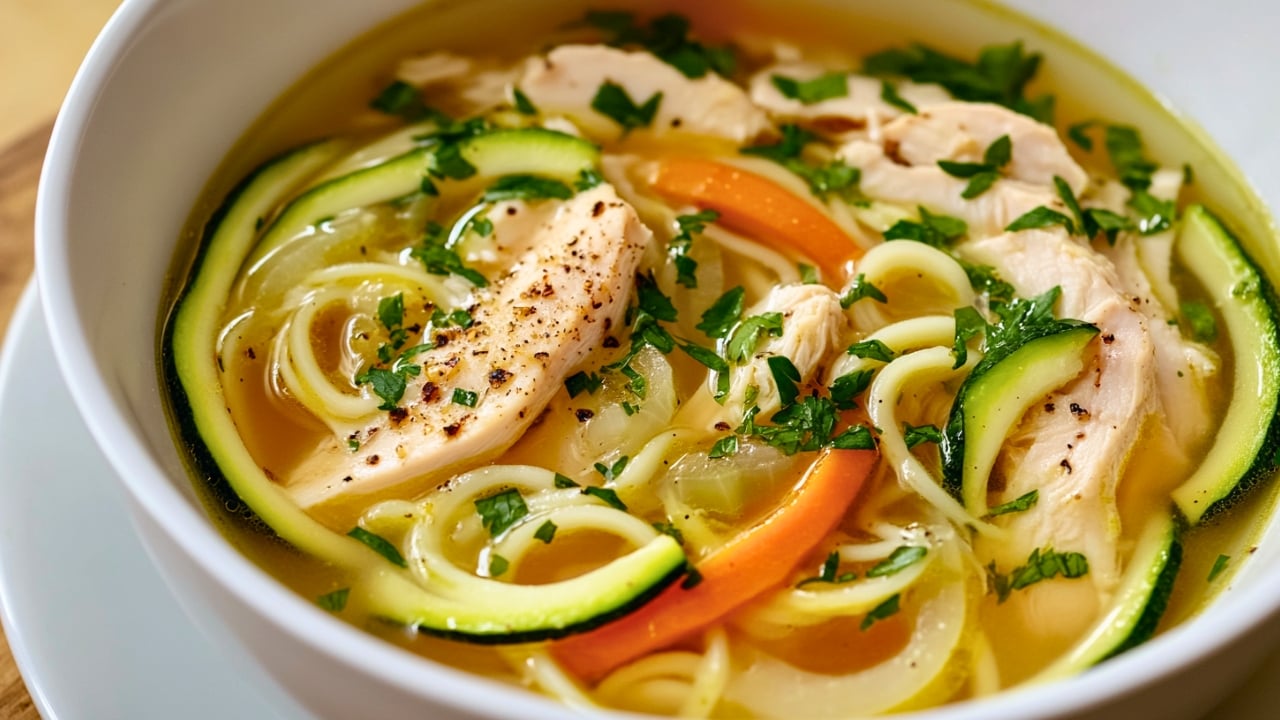 Immune-Boosting Golden Chicken Zoodle Soup Recipe - Golden Chicken Zoodle Soup midia