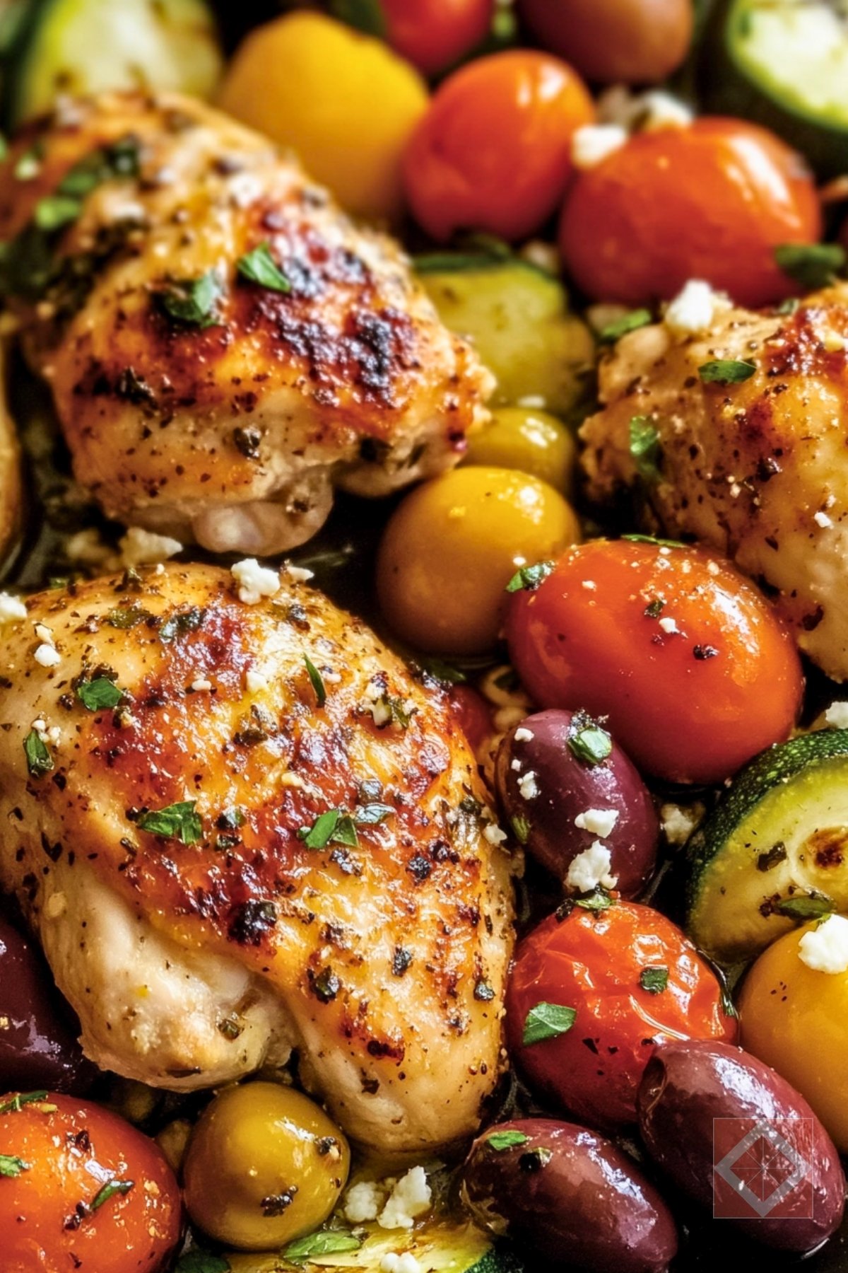 Greek Sheet Pan Chicken with Zucchini, Peppers & Olives - Greek Sheet Pan Chicken pin 2 midia