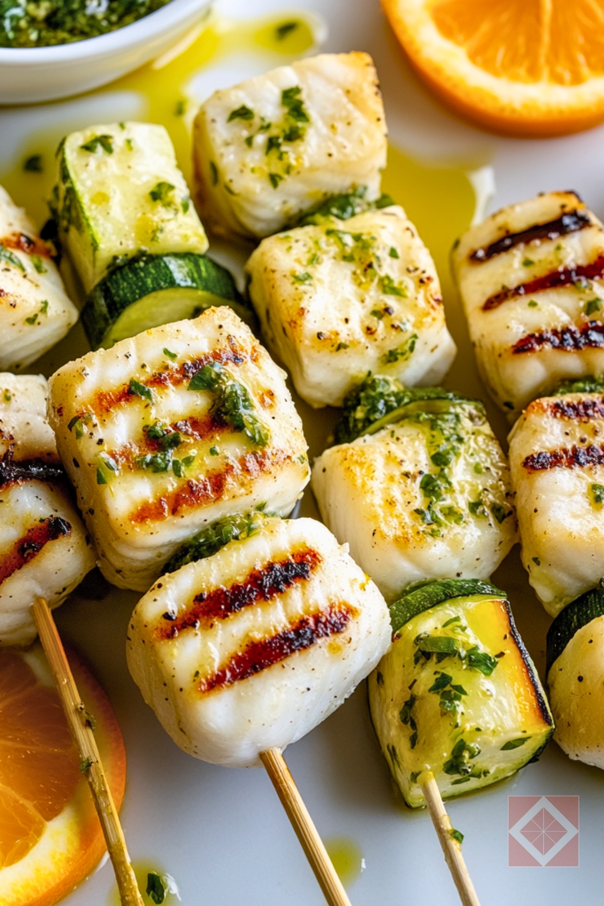 Flavor-Packed Halibut Skewers with Orange Chimichurri - Grilled Halibut Skewers with Orange Chimichurri pin 2 midia