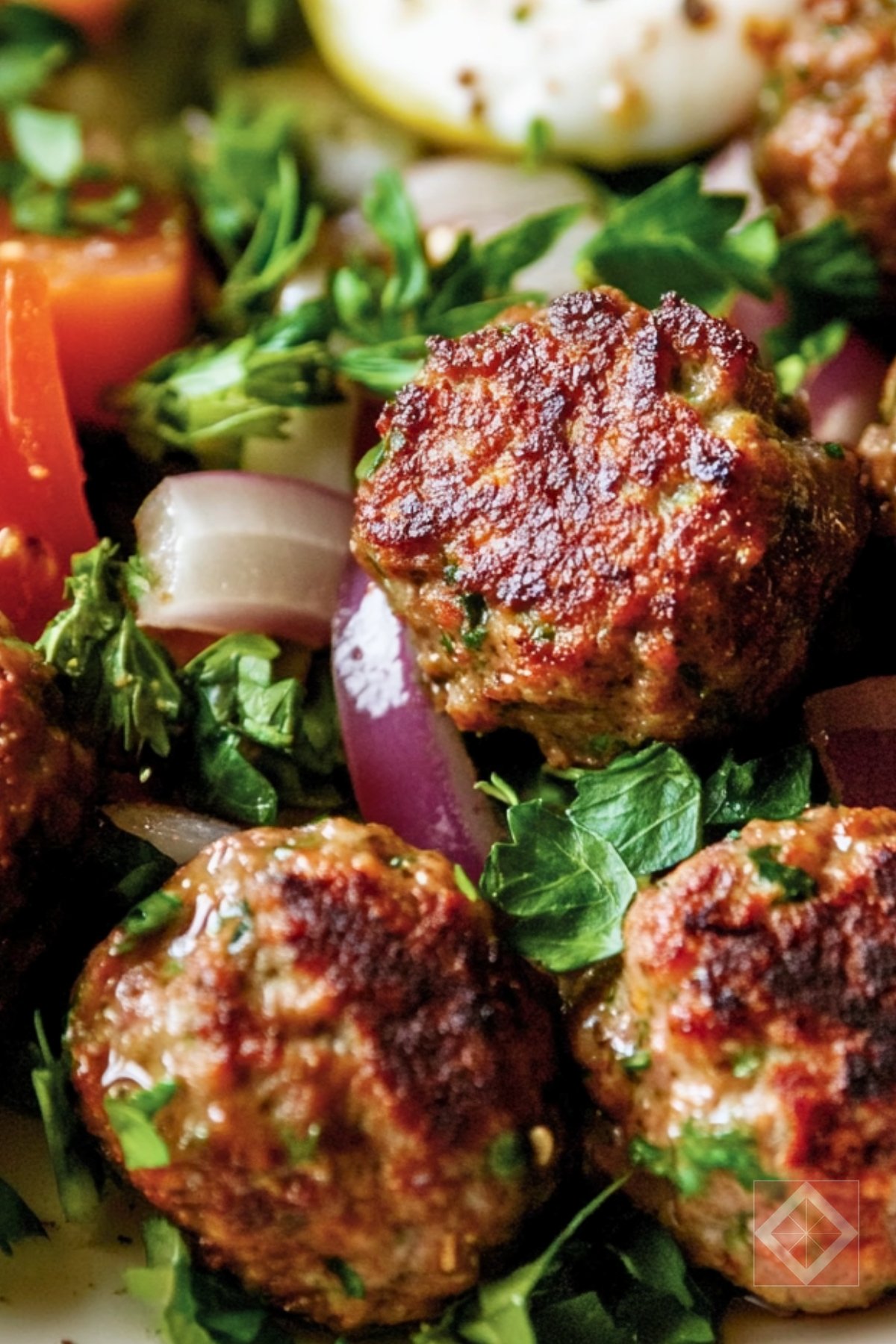 14 High-Protein Meat Recipes That Are Actually Healthy (And Crazy Delicious!) - Healthy Mediterranean Lamb Meatballs pin 1 midia