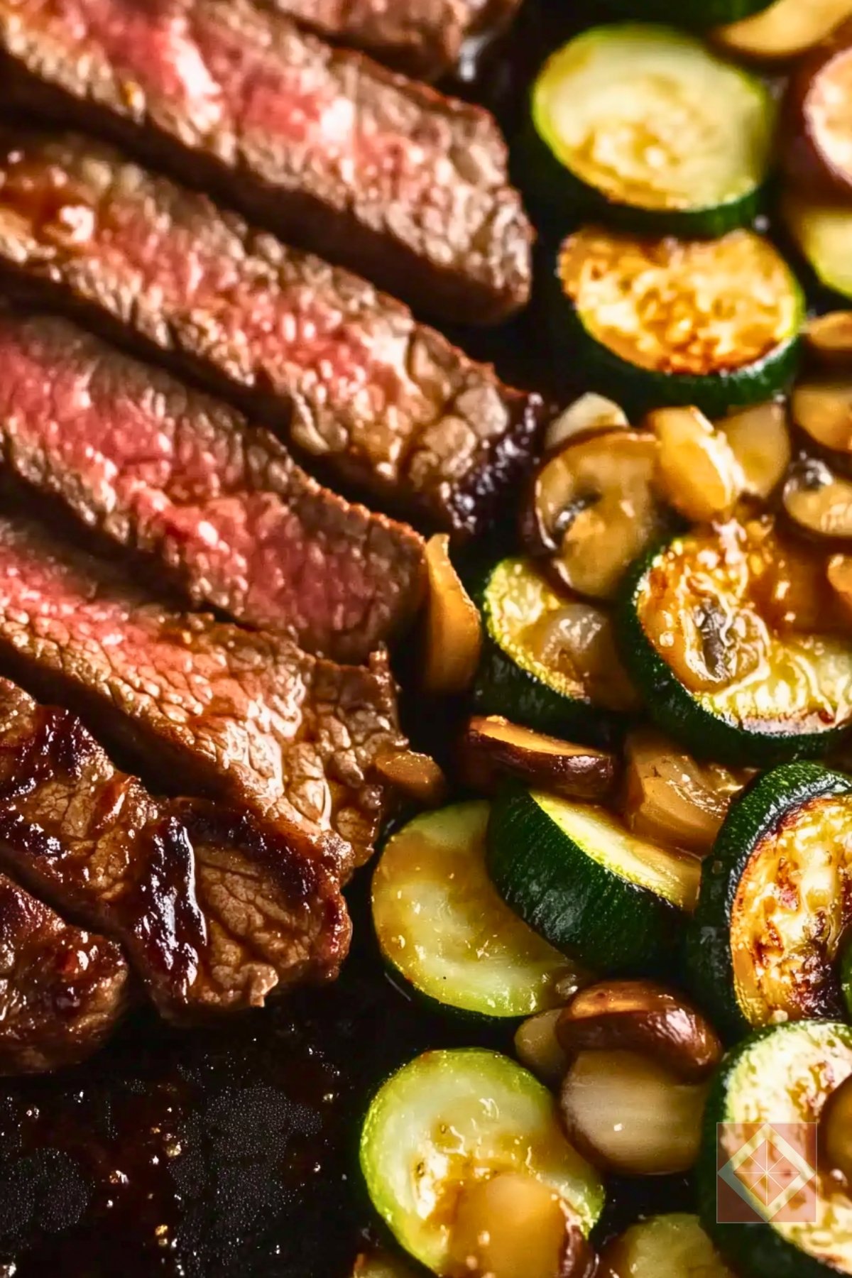 Easy Hibachi-Style Steaks with Zucchini & Shiitakes One-Pot Recipe - Hibachi Style Steaks with Zucchini and Shiitakes pin 3 midia