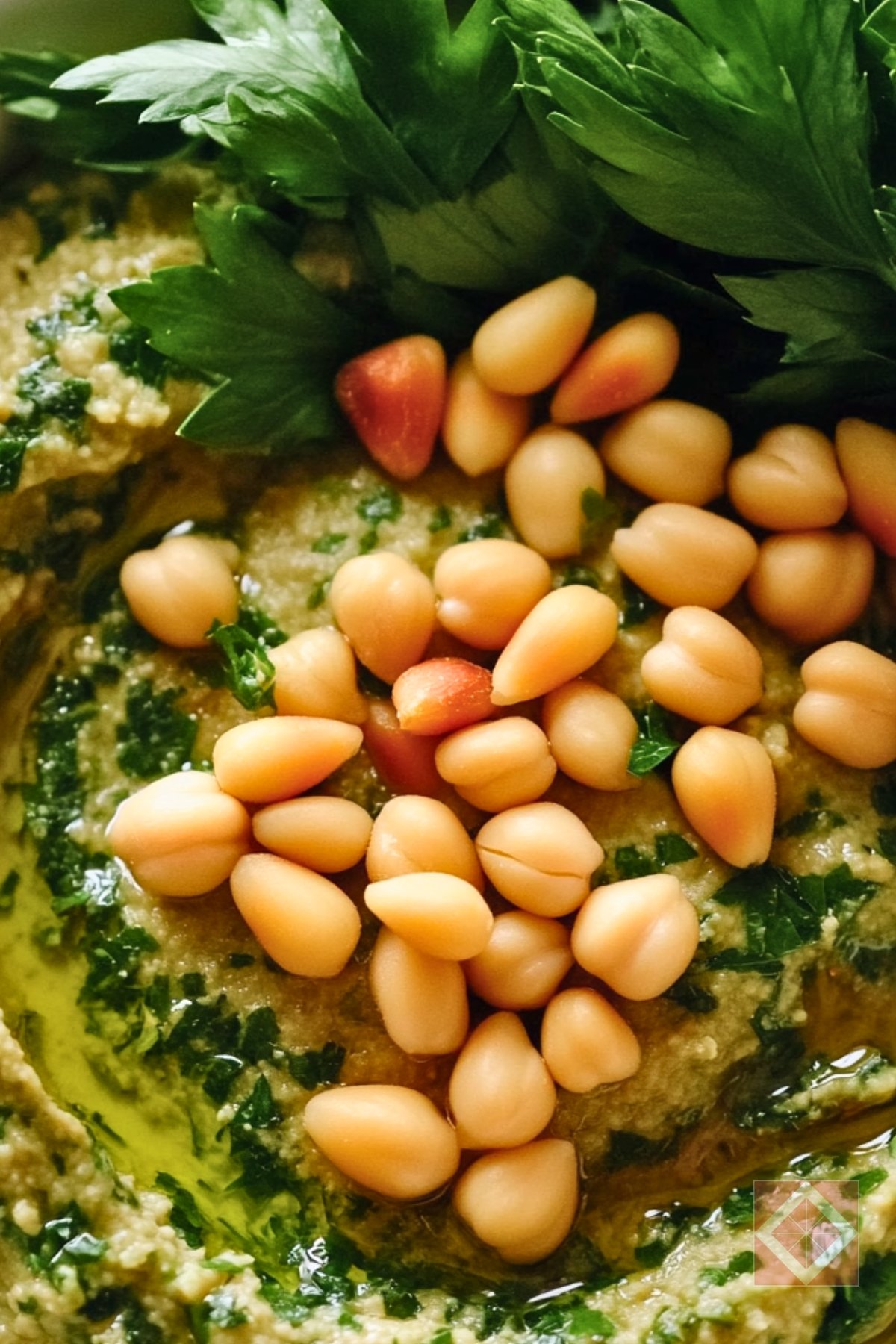 Hummus Recipe to Boost Your Anti-Inflammatory Diet - Hummus with Pine Nuts and Parsley pin 1 midia 1
