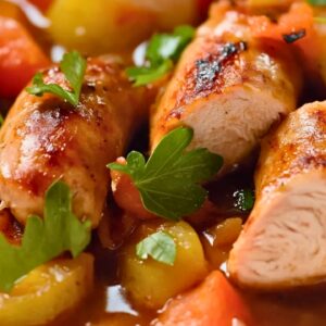 Easy Italian Braised Chicken Sausage Slow Cooker Recipe for Meal Prep - Italian Braised Chicken Sausages midia