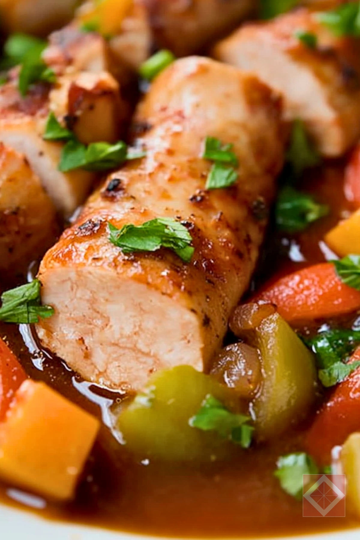Easy Italian Braised Chicken Sausage Slow Cooker Recipe for Meal Prep - Italian Braised Chicken Sausages pin 2 midia
