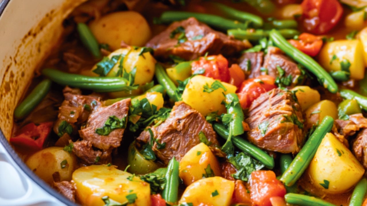 Easy Lamb Stew with Green Beans Tomatoes & Basil One-Pot Recipe - Lamb Stew with Green Beans Tomatoes and Basil midia