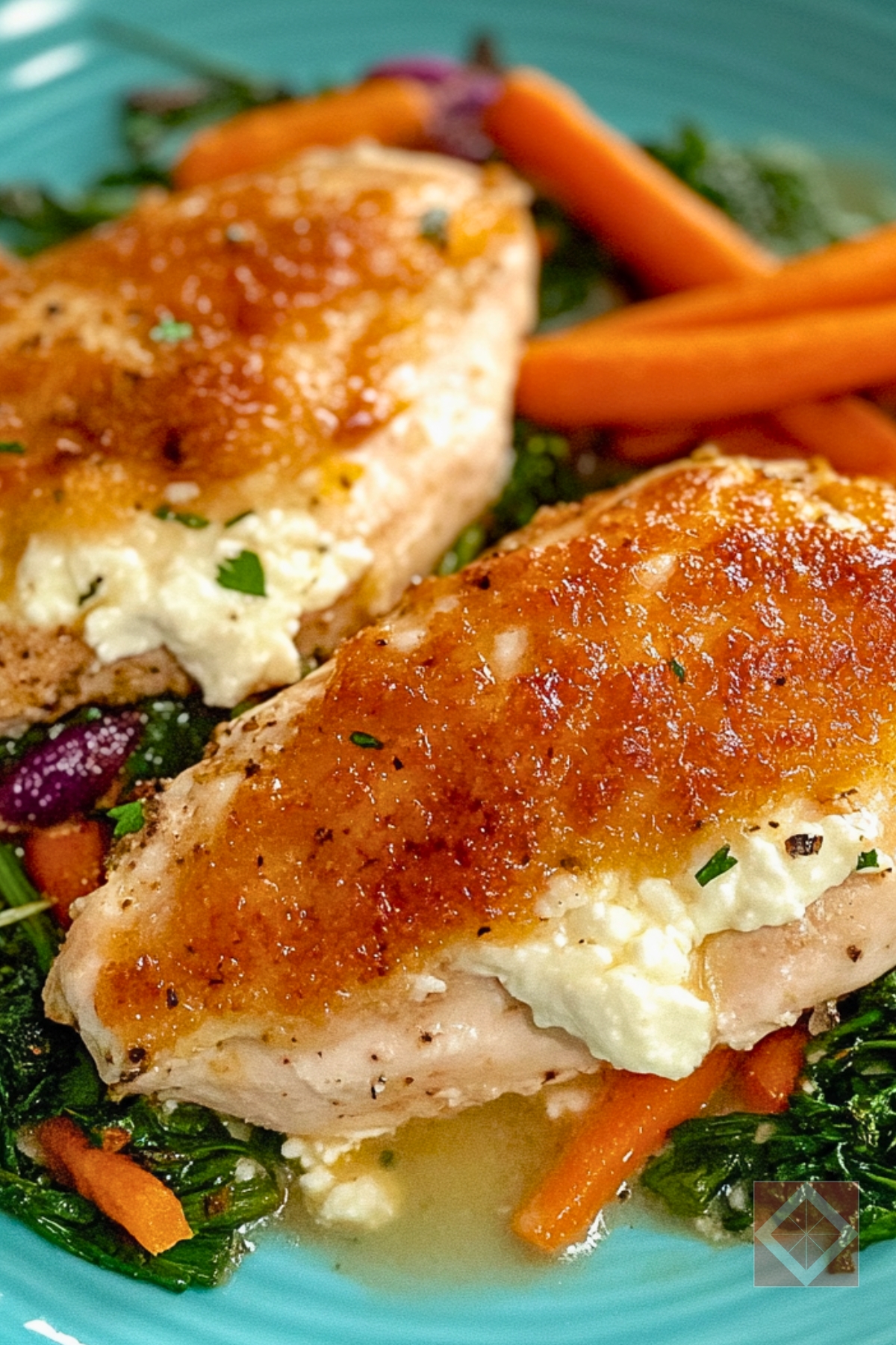 Easy Lemon-Goat Cheese Stuffed Chicken Breasts with Carrots One-Pot Recipe - Lemon Goat Cheese Stuffed Chicken Breasts with Carrots pin 1 midia