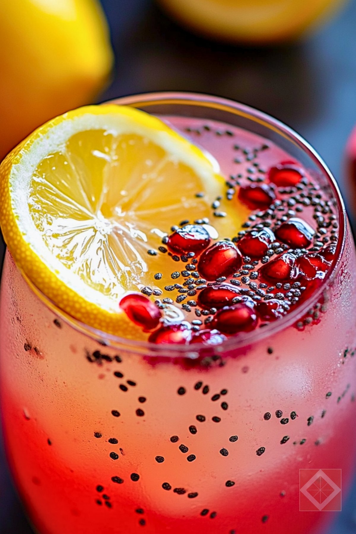21 Refreshing Mocktail Recipes to Transform Your Gatherings - Lemon Pomegranate Spritzer pin 1 midia