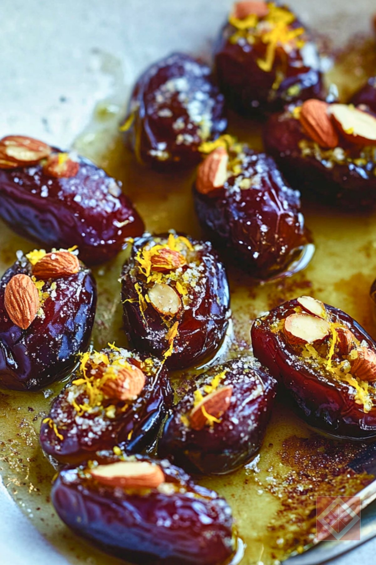 How to Make Sweet & Salty Almond-Stuffed Dates - Marcona Almond Stuffed Dates with Orange pin 1 midia
