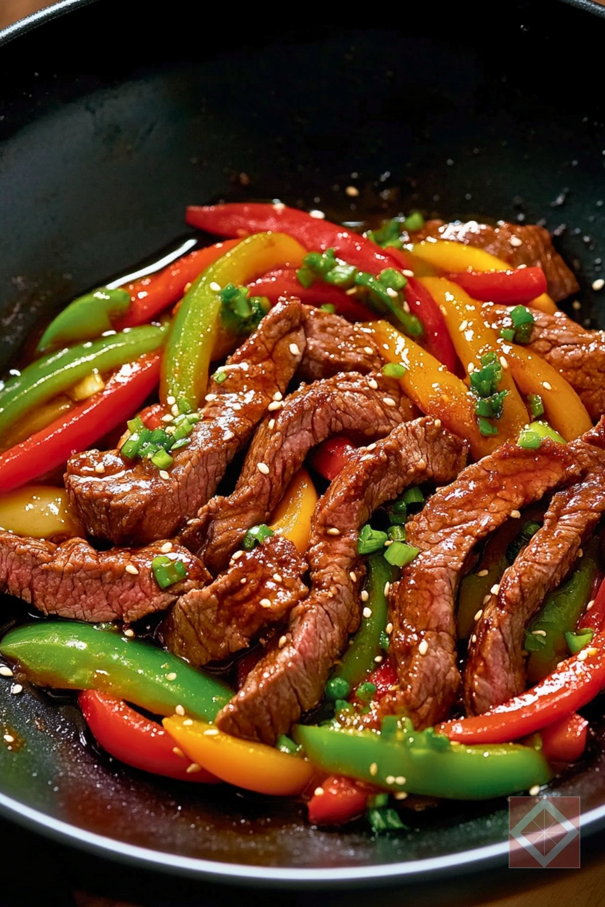 14 High-Protein Meat Recipes That Are Actually Healthy (And Crazy Delicious!) - Pepper Steak Stir Fry pin 1 midia