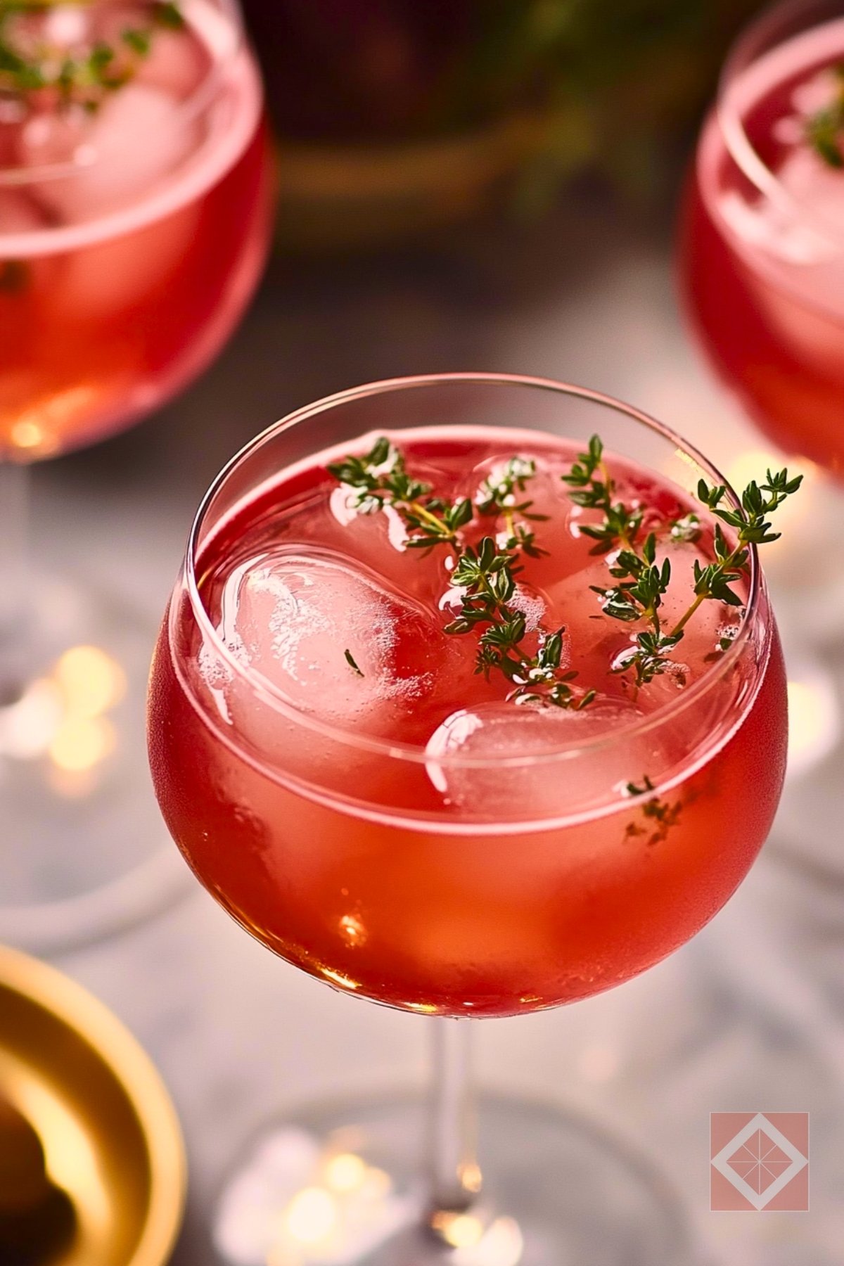 116 Easy Recipes for Effortless Cooking, from Brunch to Dinner to Dessert - Pomegranate Thyme Vodka Spritz pin 1 midia