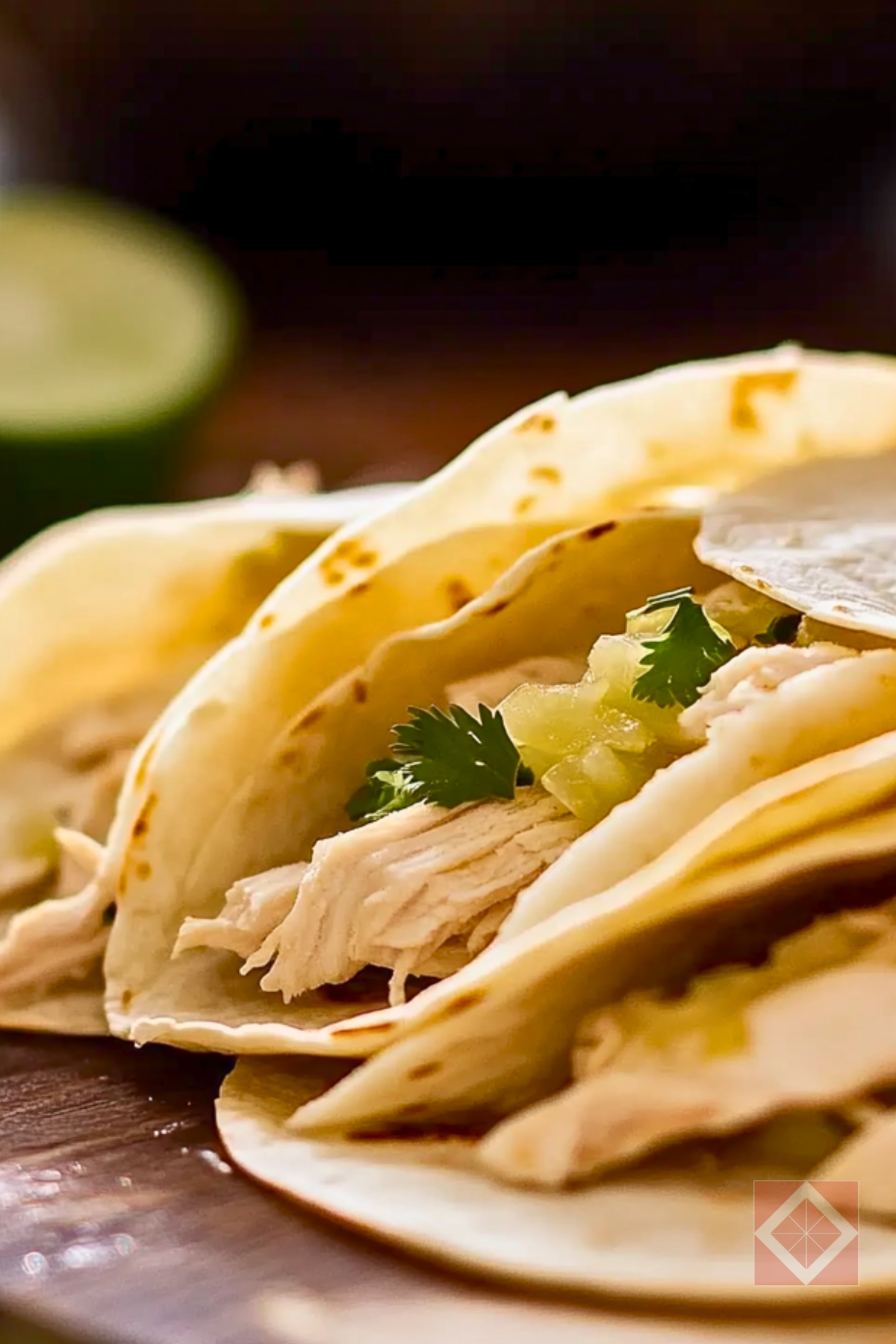 Easy to Prep Tomatillo Chicken Soft Tacos One-Pot Recipe for Slow - Prep Tomatillo Chicken Soft Tacos pin 1 midia