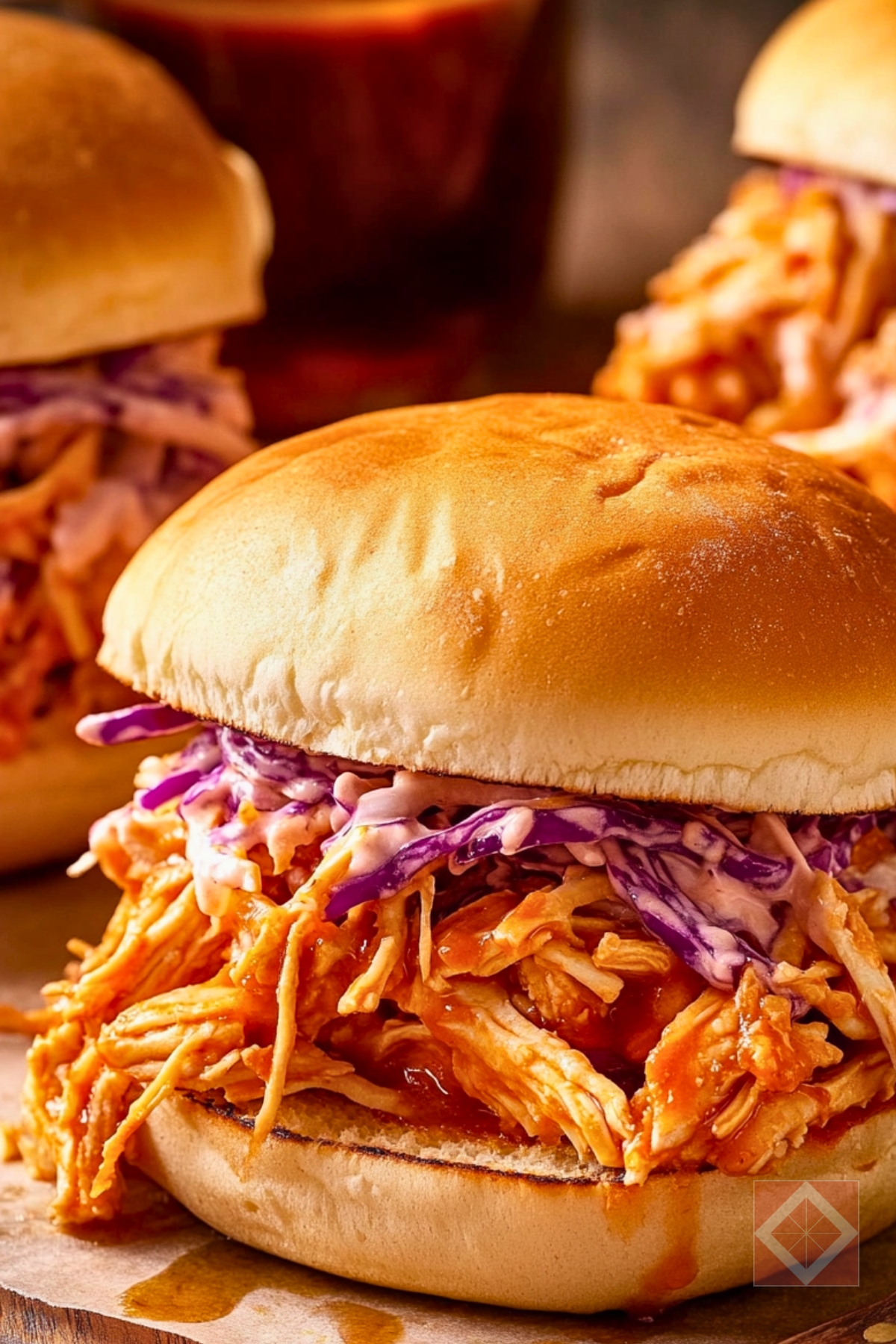 Pulled Chicken Sandwiches with Coleslaw One-Pot Recipe Made Easy - Pulled Chicken Sandwiches with Coleslaw pin 1 midia