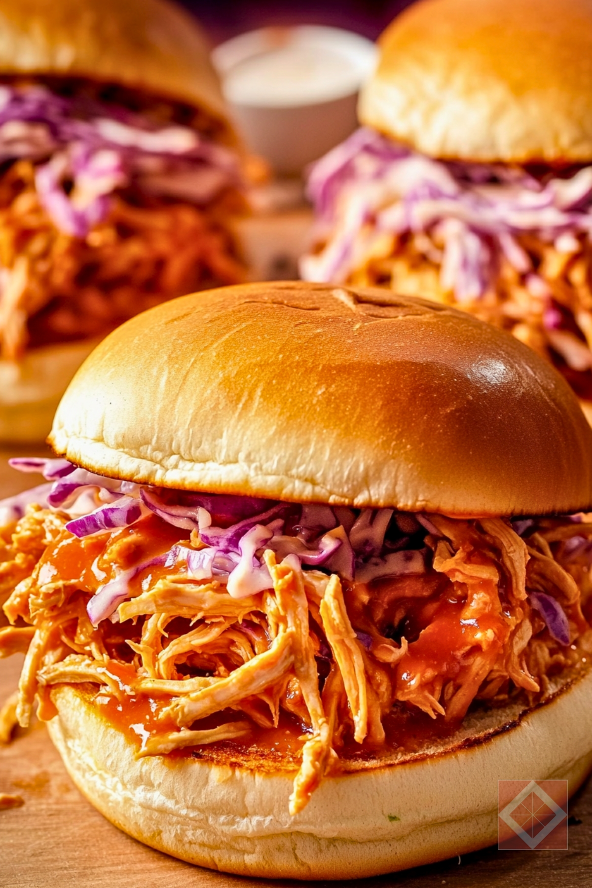 Pulled Chicken Sandwiches with Coleslaw One-Pot Recipe Made Easy - Pulled Chicken Sandwiches with Coleslaw pin 2 midia